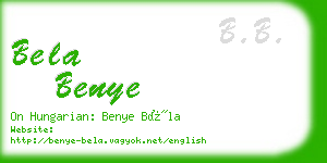 bela benye business card